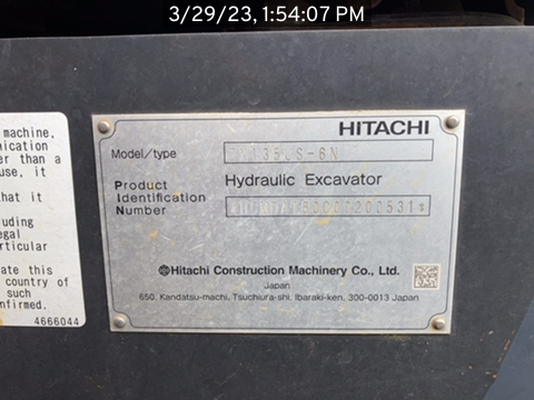 2021 Hitachi ZX1356