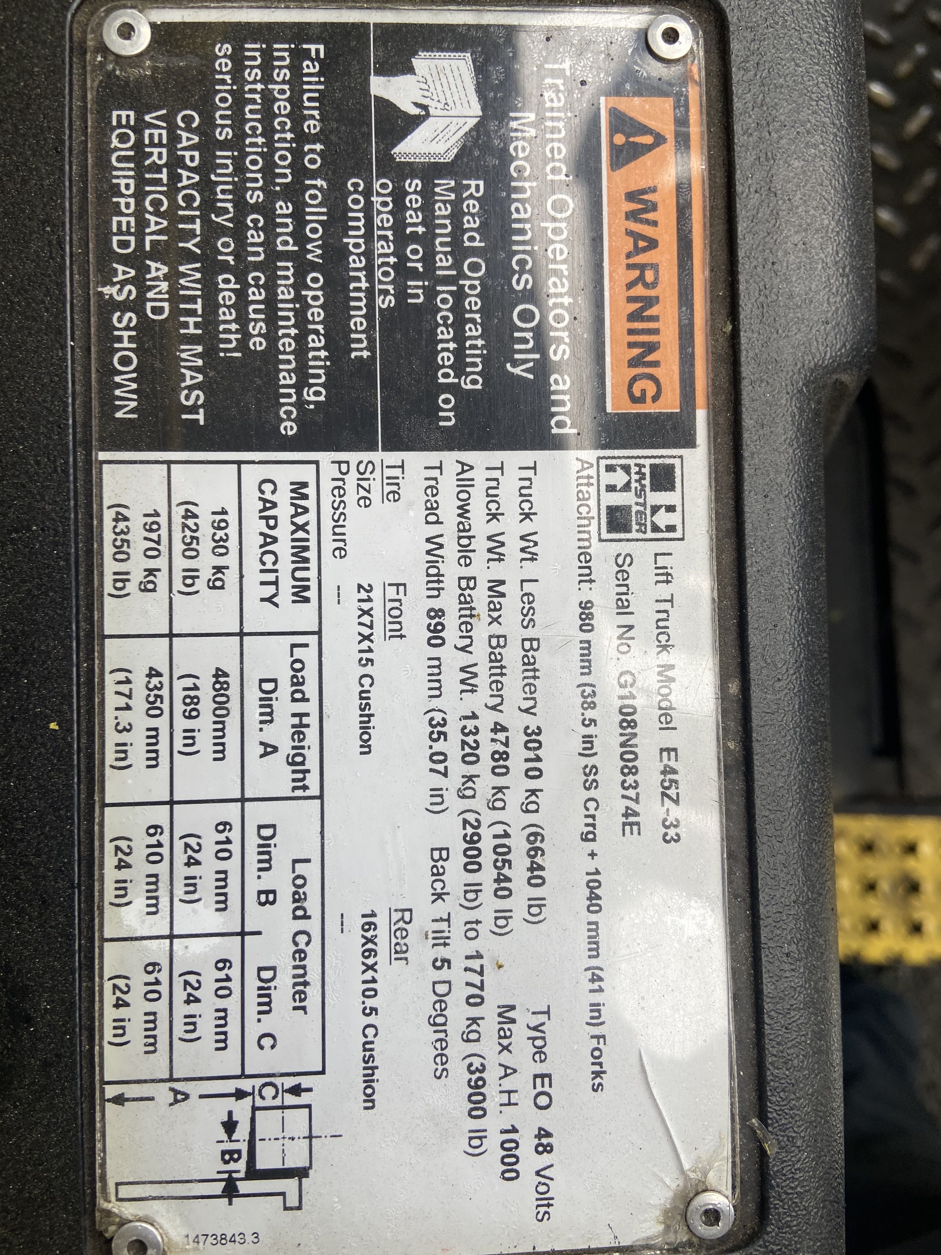 2007 Hyster E45XN