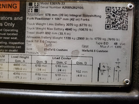 2018 Hyster E50XN