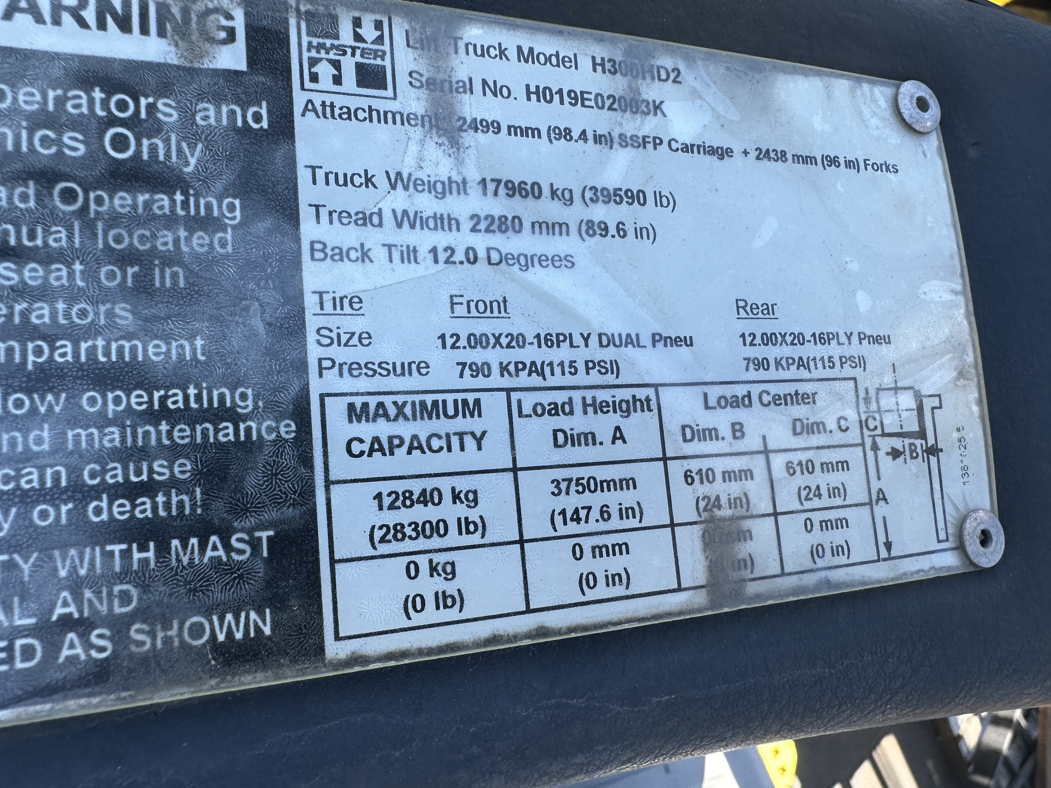 2012 Hyster H300HD