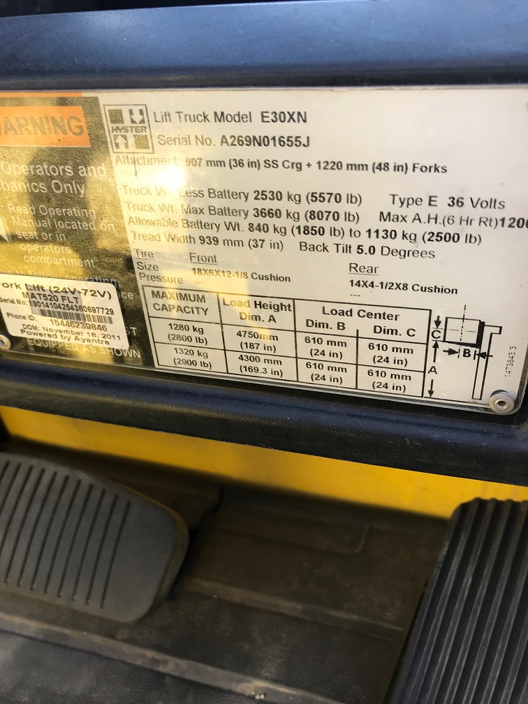 2011 Hyster E30XN