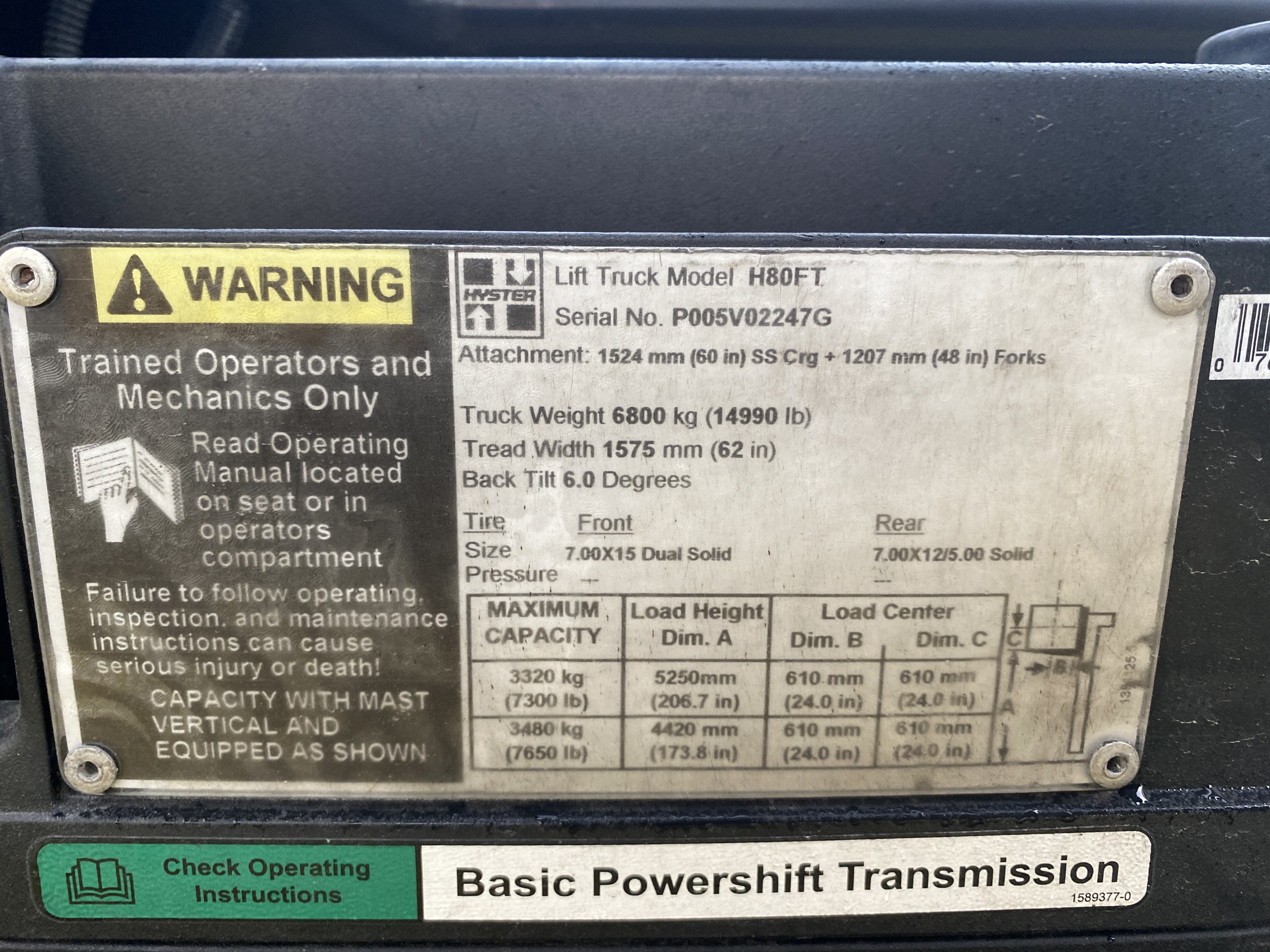 2009 Hyster H80FT